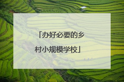 办好必要的乡村小规模学校