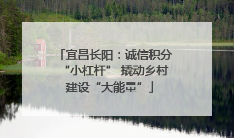宜昌长阳：诚信积分“小杠杆” 撬动乡村建设“大能量”