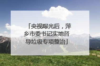 央视曝光后，萍乡市委书记实地督导垃圾专项整治