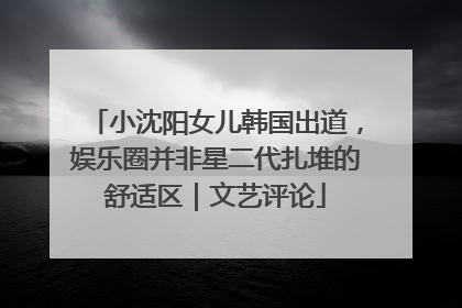 小沈阳女儿韩国出道，娱乐圈并非星二代扎堆的舒适区｜文艺评论