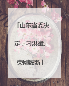 山东省委决定：刁洪斌、荣刚履新