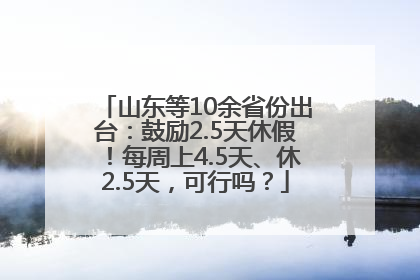 山东等10余省份出台：鼓励2.5天休假！每周上4.5天、休2.5天，可行吗？