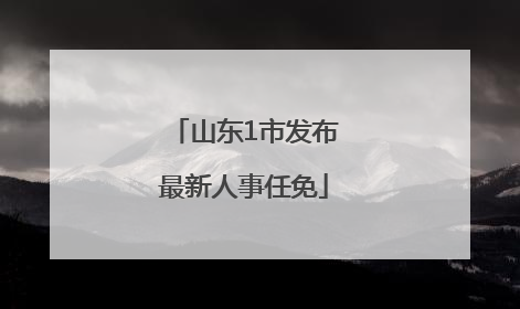 山东1市发布最新人事任免