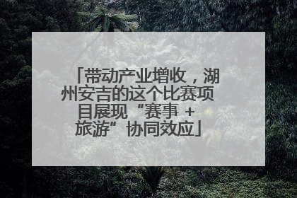 带动产业增收，湖州安吉的这个比赛项目展现“赛事 + 旅游”协同效应