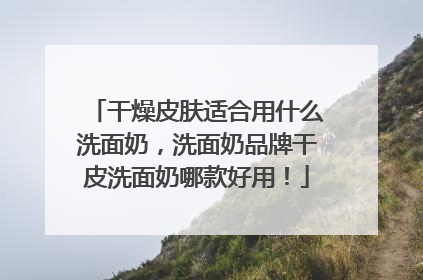 干燥皮肤适合用什么洗面奶，洗面奶品牌干皮洗面奶哪款好用！