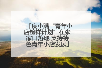 度小满“青年小店榜样计划”在张家口落地 支持特色青年小店发展