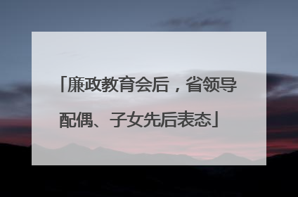 廉政教育会后，省领导配偶、子女先后表态