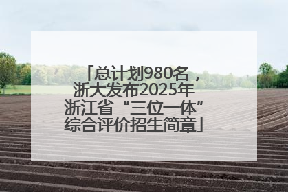 总计划980名，浙大发布2025年浙江省“三位一体”综合评价招生简章