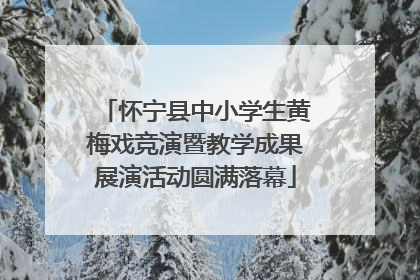 怀宁县中小学生黄梅戏竞演暨教学成果展演活动圆满落幕