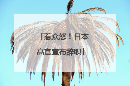 惹众怒！日本高官宣布辞职
