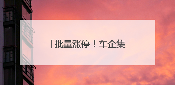 批量涨停！车企集中承诺60天支付