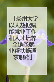 扬州大学以大数据赋能就业工作和人才培养 全链条就业帮扶畅通求职路