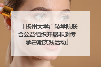 扬州大学广陵学院联合公益组织开展非遗传承暑期实践活动