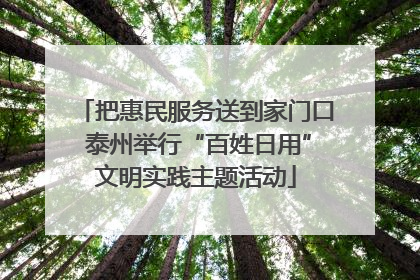 把惠民服务送到家门口 泰州举行“百姓日用”文明实践主题活动