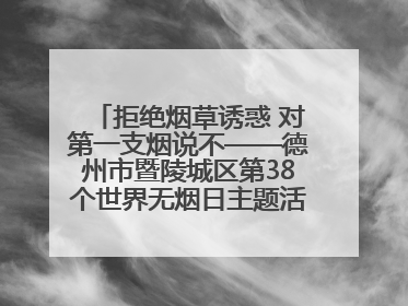 拒绝烟草诱惑 对第一支烟说不——德州市暨陵城区第38个世界无烟日主题活动走进校园