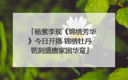 杨紫李现《锦绣芳华》今日开播 锦绣牡丹镌刻盛唐家国华章