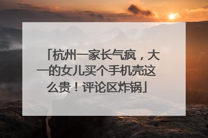 杭州一家长气疯，大一的女儿买个手机壳这么贵！评论区炸锅