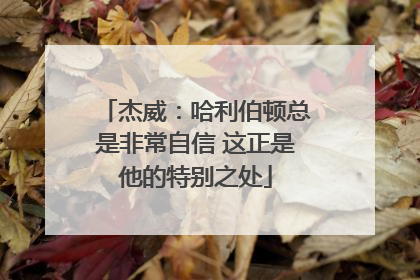 杰威：哈利伯顿总是非常自信 这正是他的特别之处