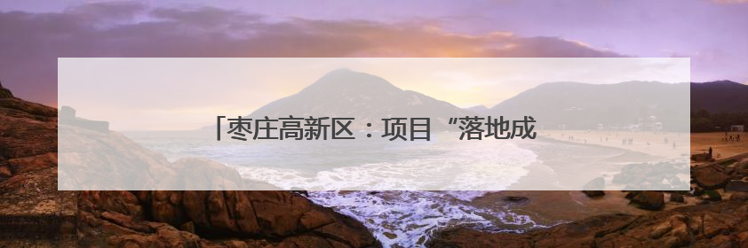 枣庄高新区：项目“落地成金” 产业“聚链成群”