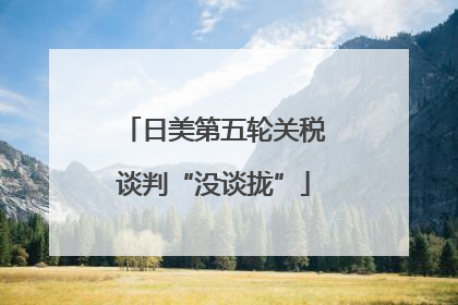 日美第五轮关税谈判“没谈拢”