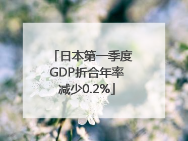 日本第一季度GDP折合年率减少0.2%