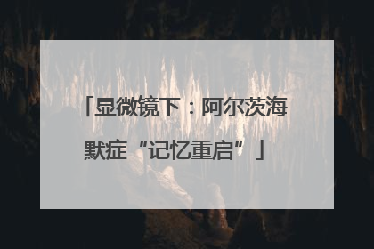 显微镜下：阿尔茨海默症“记忆重启”
