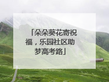 朵朵葵花寄祝福，乐园社区助梦高考路