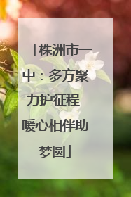 株洲市一中：多方聚力护征程 暖心相伴助梦圆