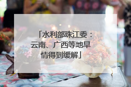 水利部珠江委：云南、广西等地旱情得到缓解