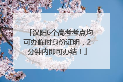 汉阳6个高考考点均可办临时身份证明，2分钟内即可办结！