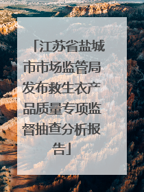 江苏省盐城市市场监管局发布救生衣产品质量专项监督抽查分析报告