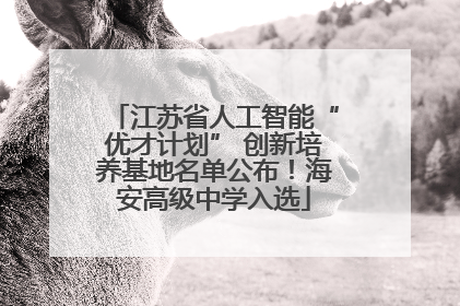 江苏省人工智能“优才计划” 创新培养基地名单公布！海安高级中学入选