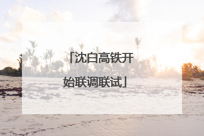 沈白高铁开始联调联试