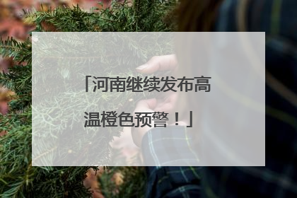 河南继续发布高温橙色预警！