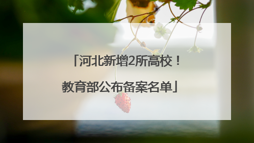 河北新增2所高校！教育部公布备案名单