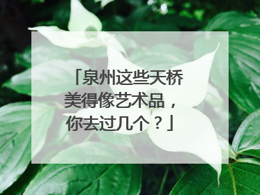泉州这些天桥美得像艺术品，你去过几个？