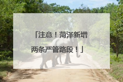 注意！菏泽新增两条严管路段！