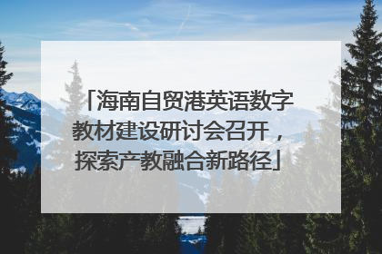 海南自贸港英语数字教材建设研讨会召开，探索产教融合新路径