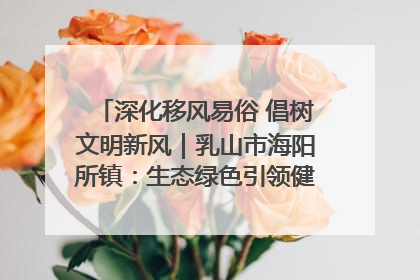 深化移风易俗 倡树文明新风｜乳山市海阳所镇：生态绿色引领健康生活新时尚
