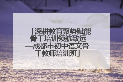 深耕教育聚势赋能 骨干培训领航致远—成都市初中语文骨干教师培训班