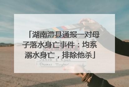 湖南澧县通报一对母子落水身亡事件：均系溺水身亡，排除他杀