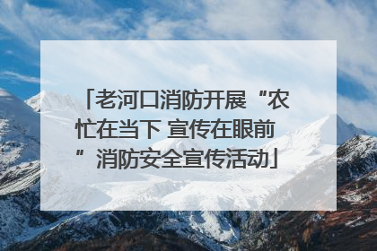 老河口消防开展“农忙在当下 宣传在眼前”消防安全宣传活动
