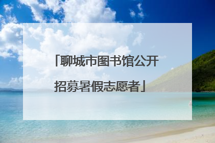 聊城市图书馆公开招募暑假志愿者