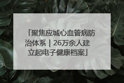 聚焦应城心血管病防治体系｜26万余人建立起电子健康档案