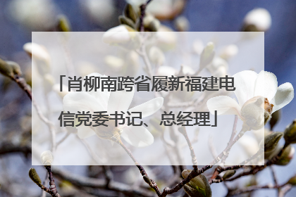 肖柳南跨省履新福建电信党委书记、总经理