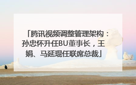 腾讯视频调整管理架构：孙忠怀升任BU董事长，王娟、马延琨任联席总裁