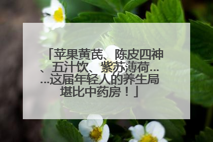 苹果黄芪、陈皮四神、五汁饮、紫苏薄荷……这届年轻人的养生局堪比中药房！
