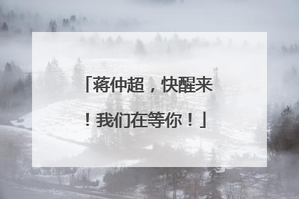 蒋仲超，快醒来！我们在等你！
