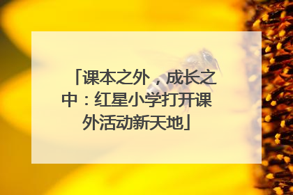 课本之外，成长之中：红星小学打开课外活动新天地