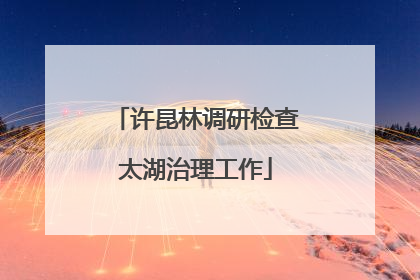 许昆林调研检查太湖治理工作